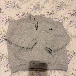 Zara Light Gray Kids' Zip-Up Sweatshirt